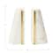 Hello Honey® 6" White Geometric Marble Bookends with Brass Inlay, 2ct.